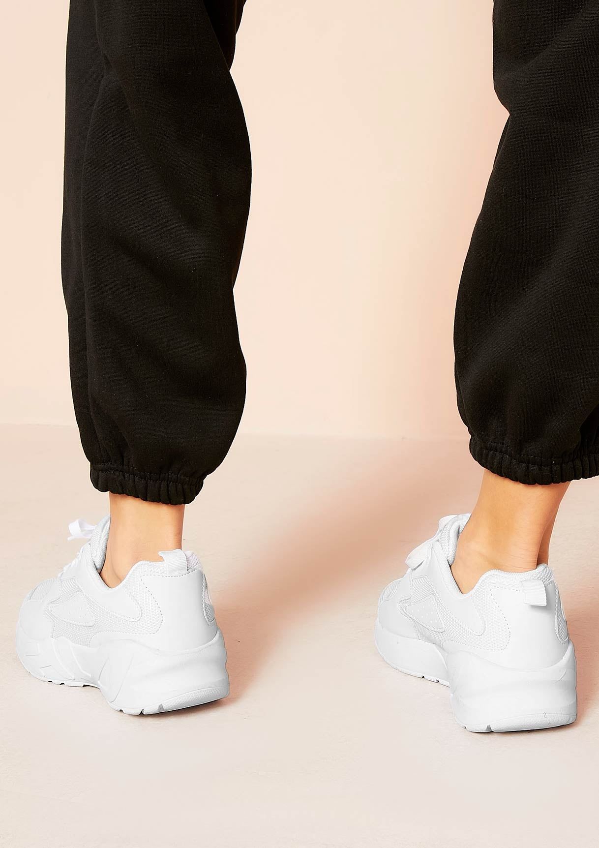 Ariya White Chunky Panelled Trainers sold by Missy Empire product image thumbnail 2