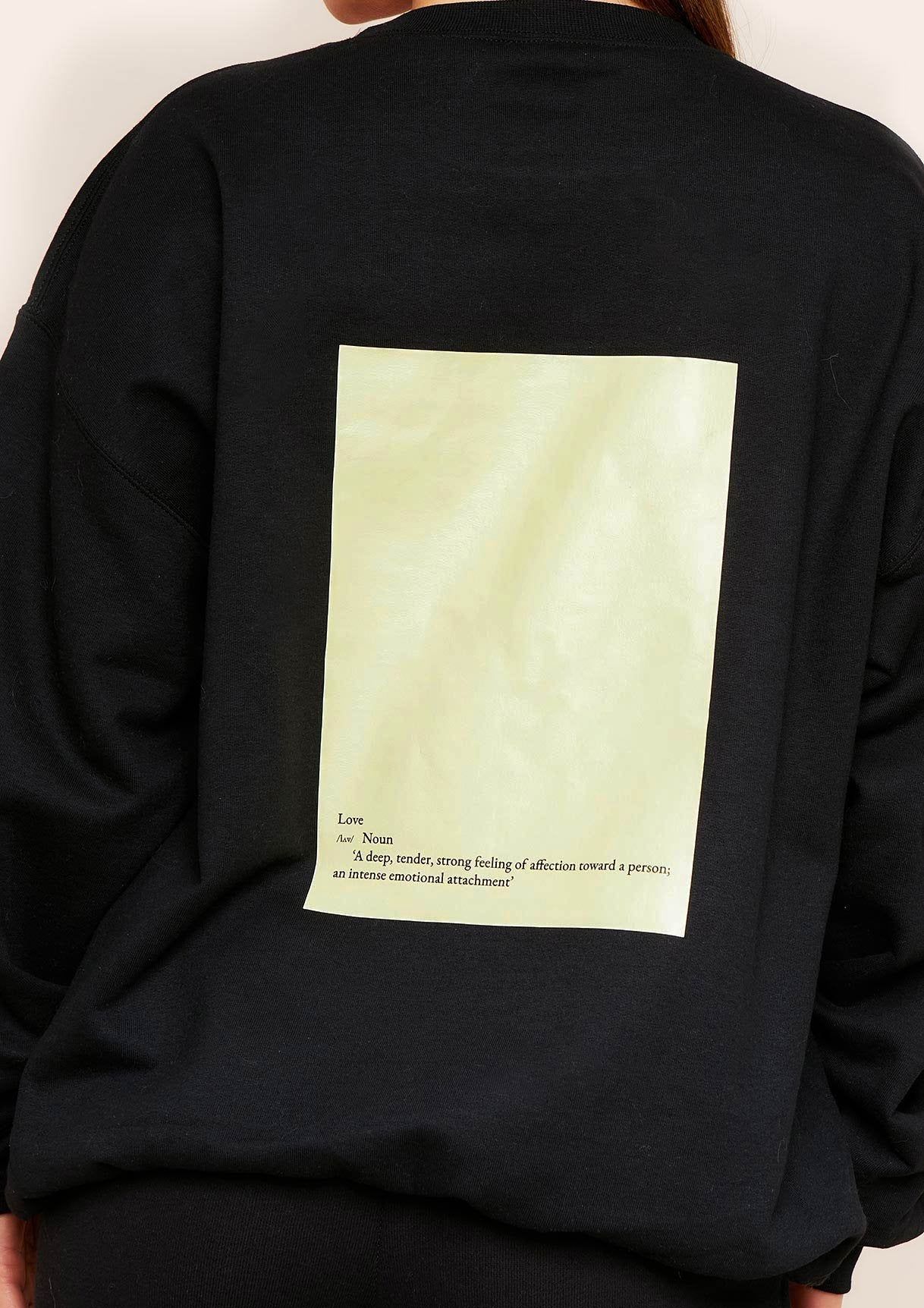 Erva Black Love Graphic Oversized Sweatshirt sold by Missy Empire product image thumbnail 3