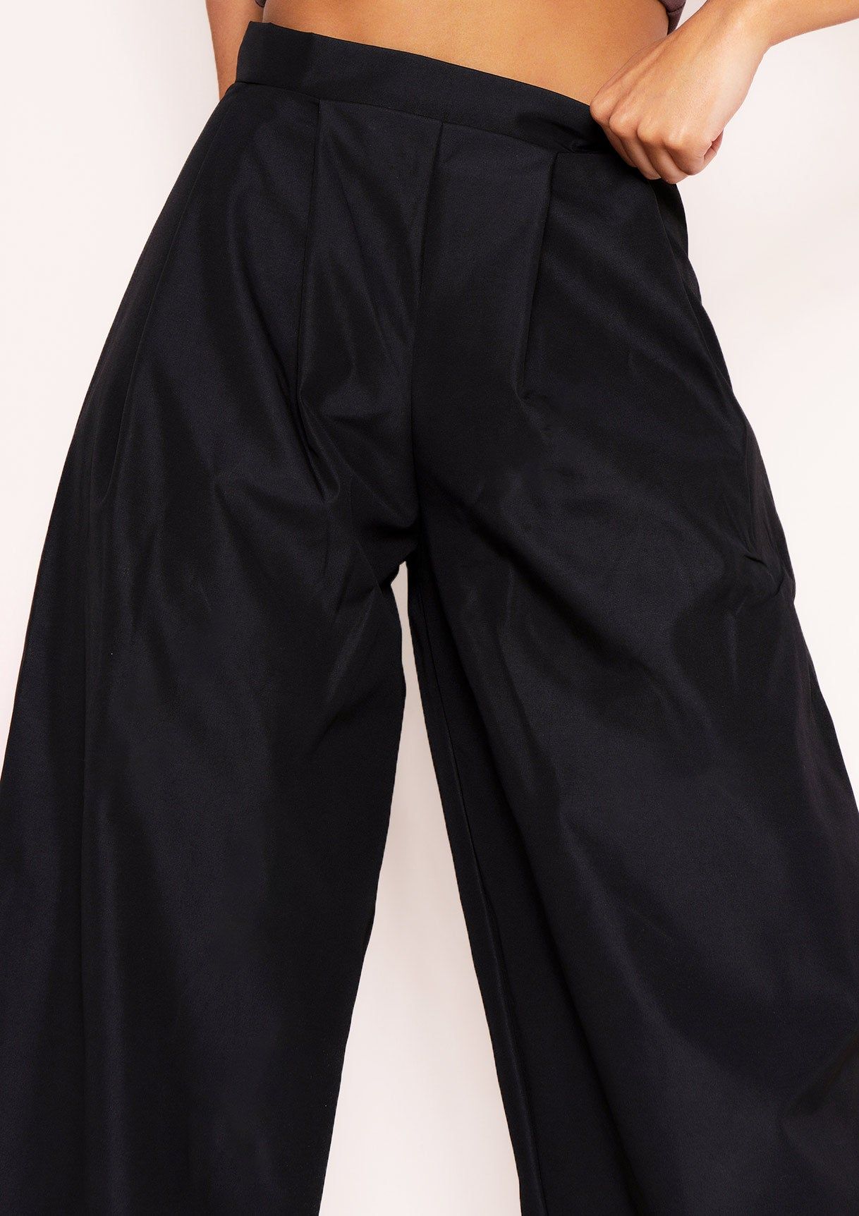 Tyra Black Wide Leg Trousers sold by Missy Empire product image thumbnail 3