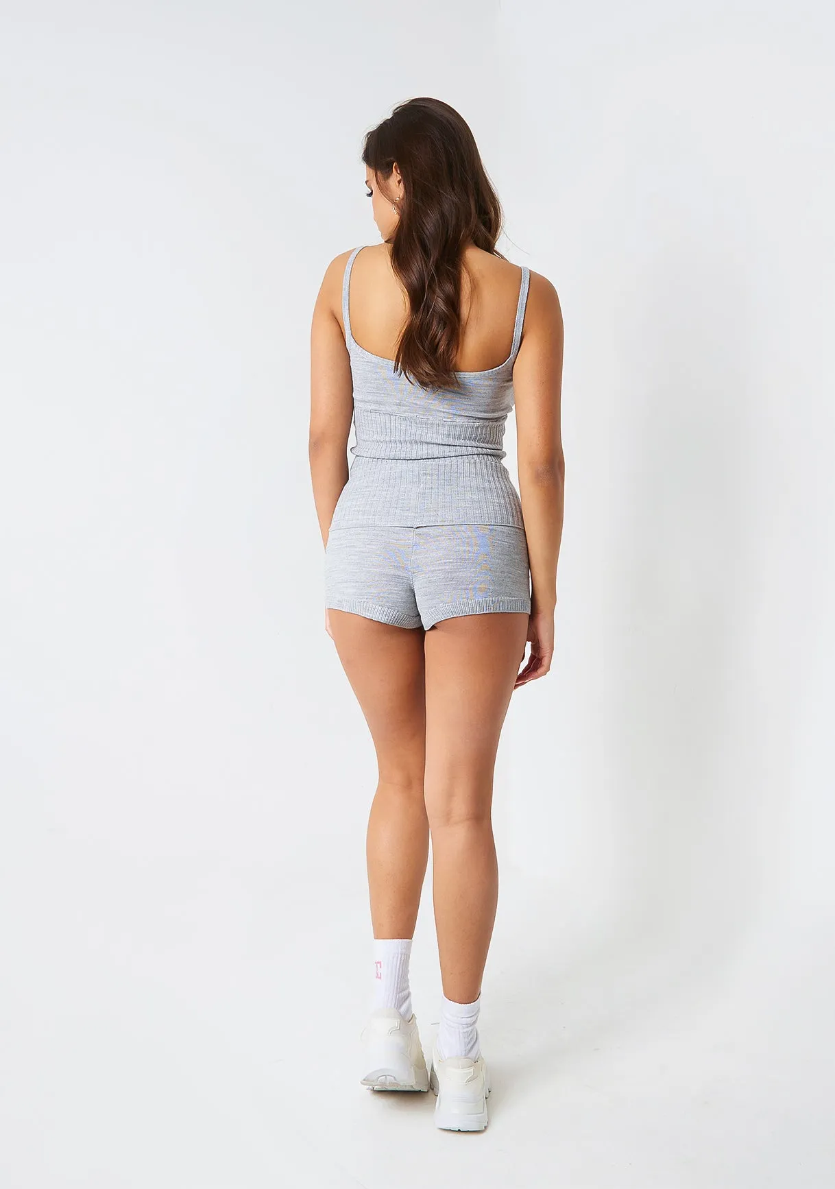Fallon Grey Knitted Tie Front Cami Top sold by Missy Empire product image thumbnail 3