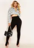 Chelsi Black Double Split Hem Leggings sold by Missy Empire