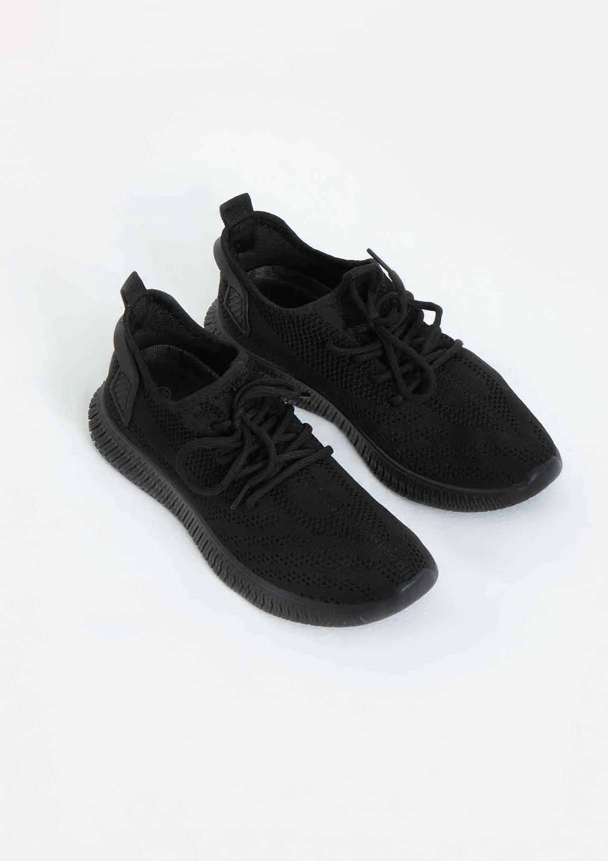 Hannah Black Knitted Trainers sold by Missy Empire