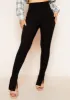 Chelsi Black Double Split Hem Leggings sold by Missy Empire