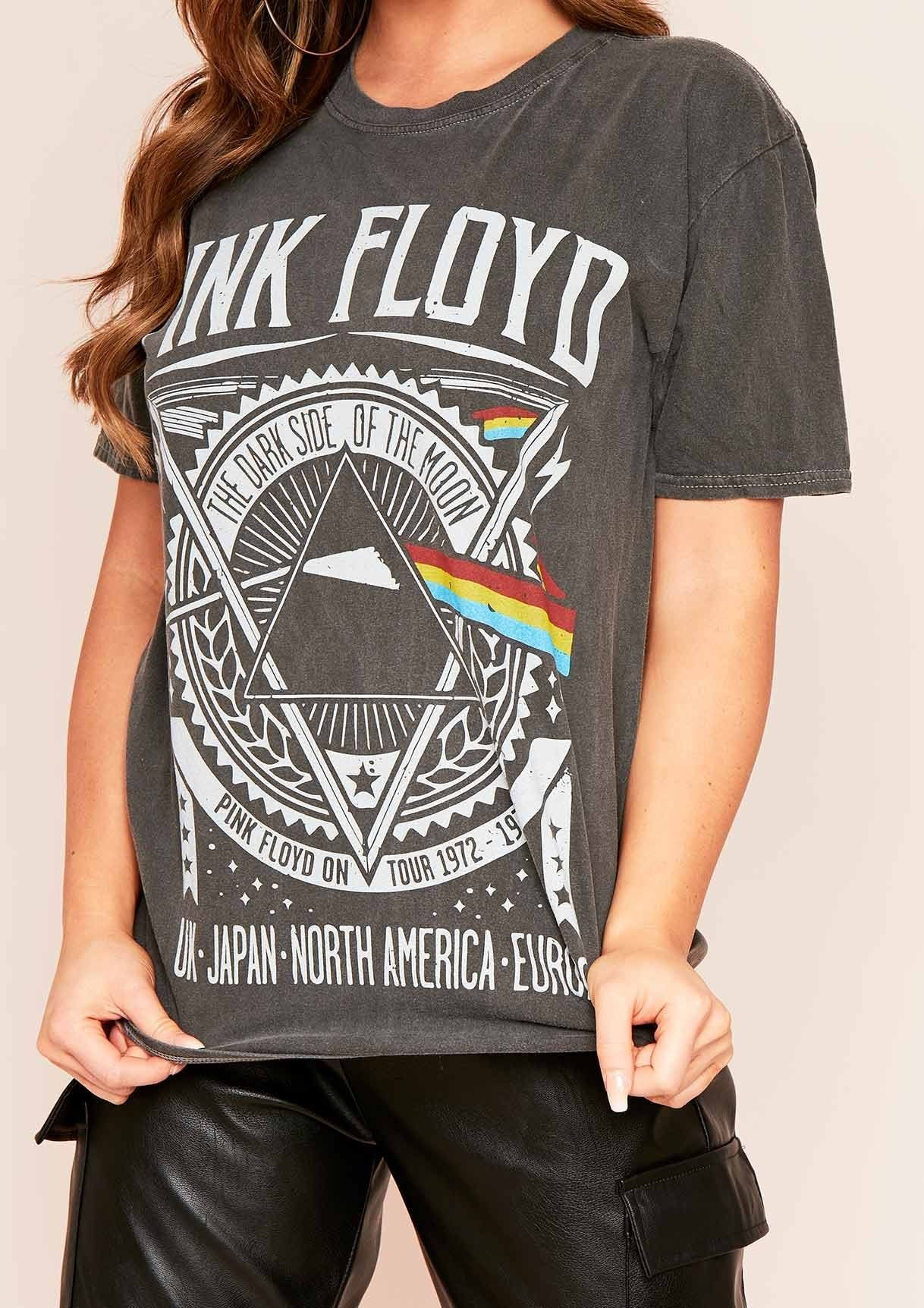 Zellia Grey Washed Pink Floyd Graphic T-Shirt sold by Missy Empire product image thumbnail 3