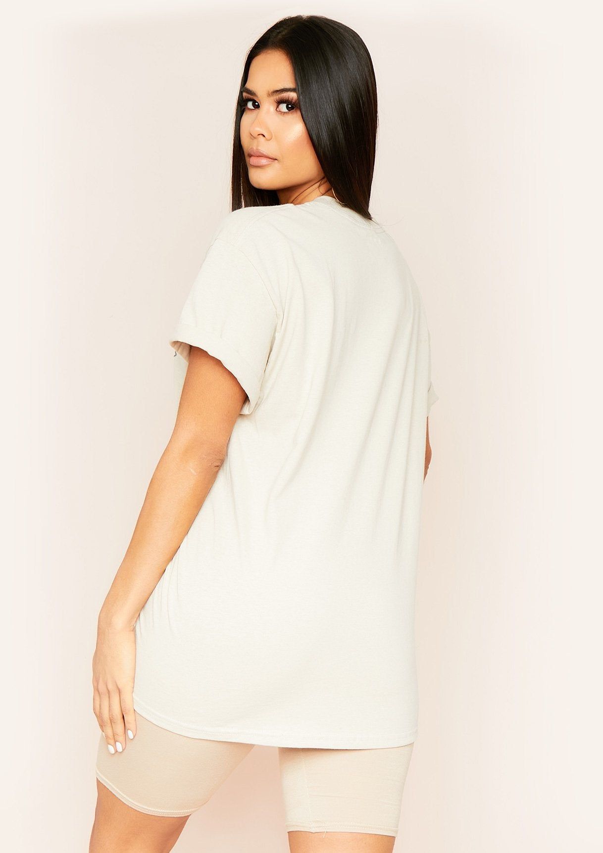 Sana Sand Los Angeles Slogan Graphic Oversized T-Shirt sold by Missy Empire product image thumbnail 2