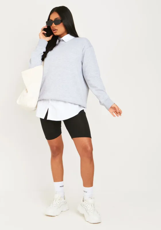 Esther Grey Oversized Sweatshirt sold by Missy Empire