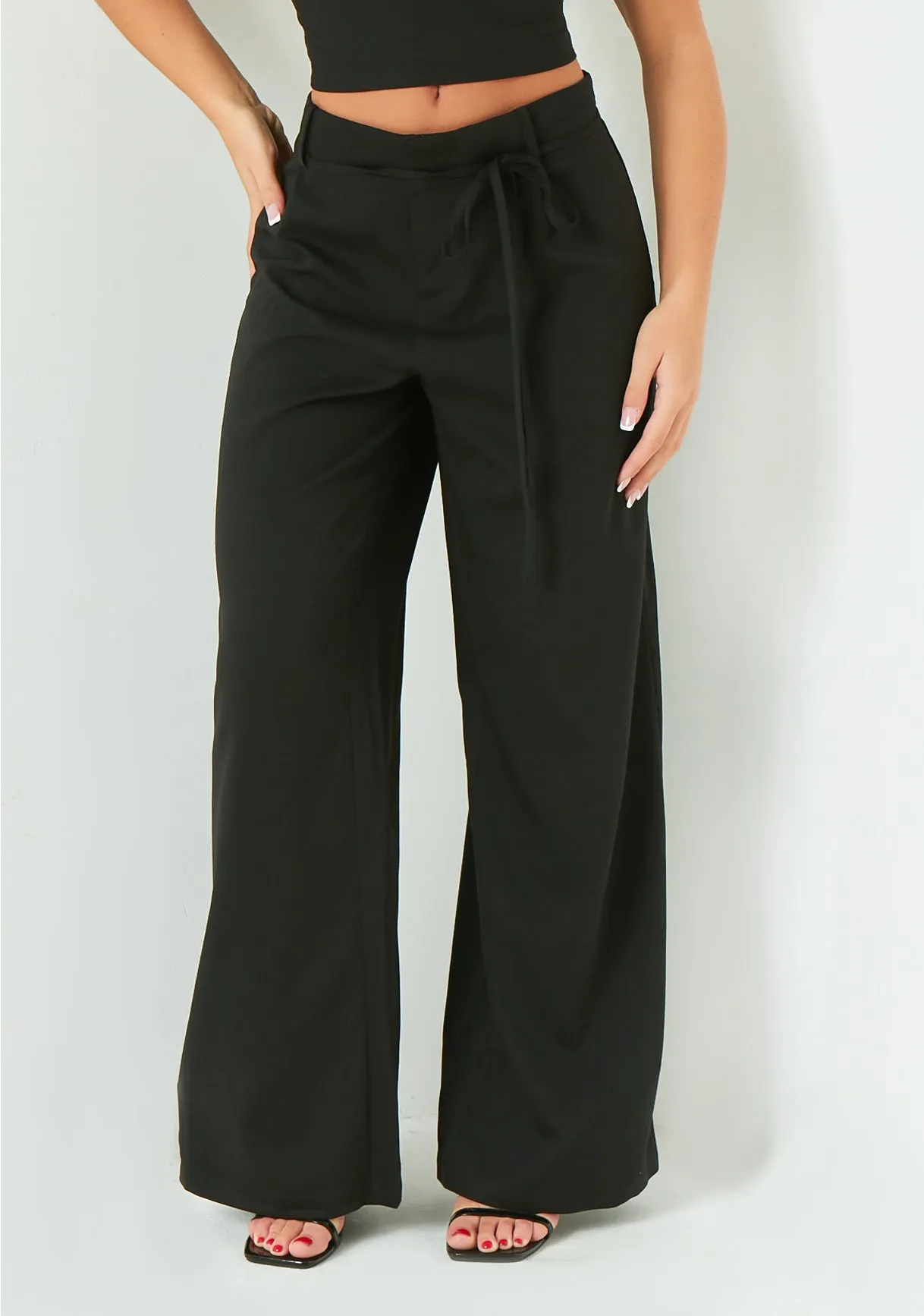 Isabela Black Low Rise Tailored Trousers sold by Missy Empire product image thumbnail 4