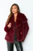 Freya Wine Oversized Faux Fur Coat sold by Missy Empire