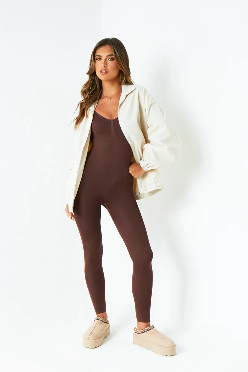 Celly Cream Oversized Cotton Bomber Jacket sold by Missy Empire product image thumbnail 4