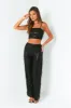 Rosalie Black Tassel Sequin Wide Leg Trousers sold by Missy Empire