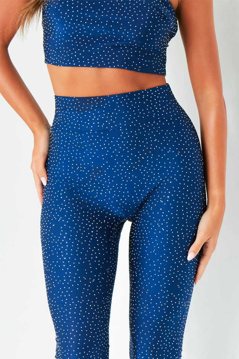 Harriet Blue Hot Fix Leggings sold by Missy Empire product image thumbnail 3