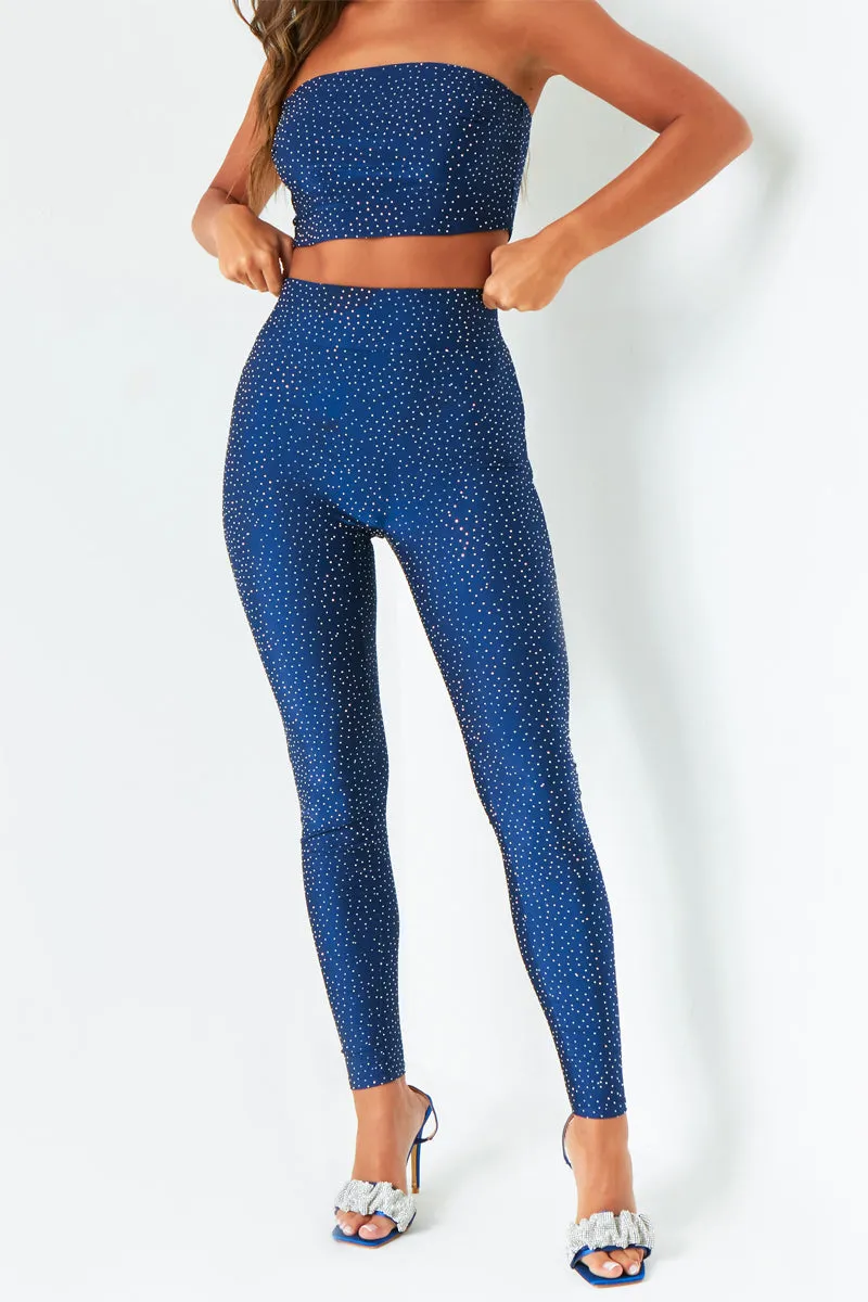 Harriet Blue Hot Fix Leggings sold by Missy Empire product image thumbnail 5