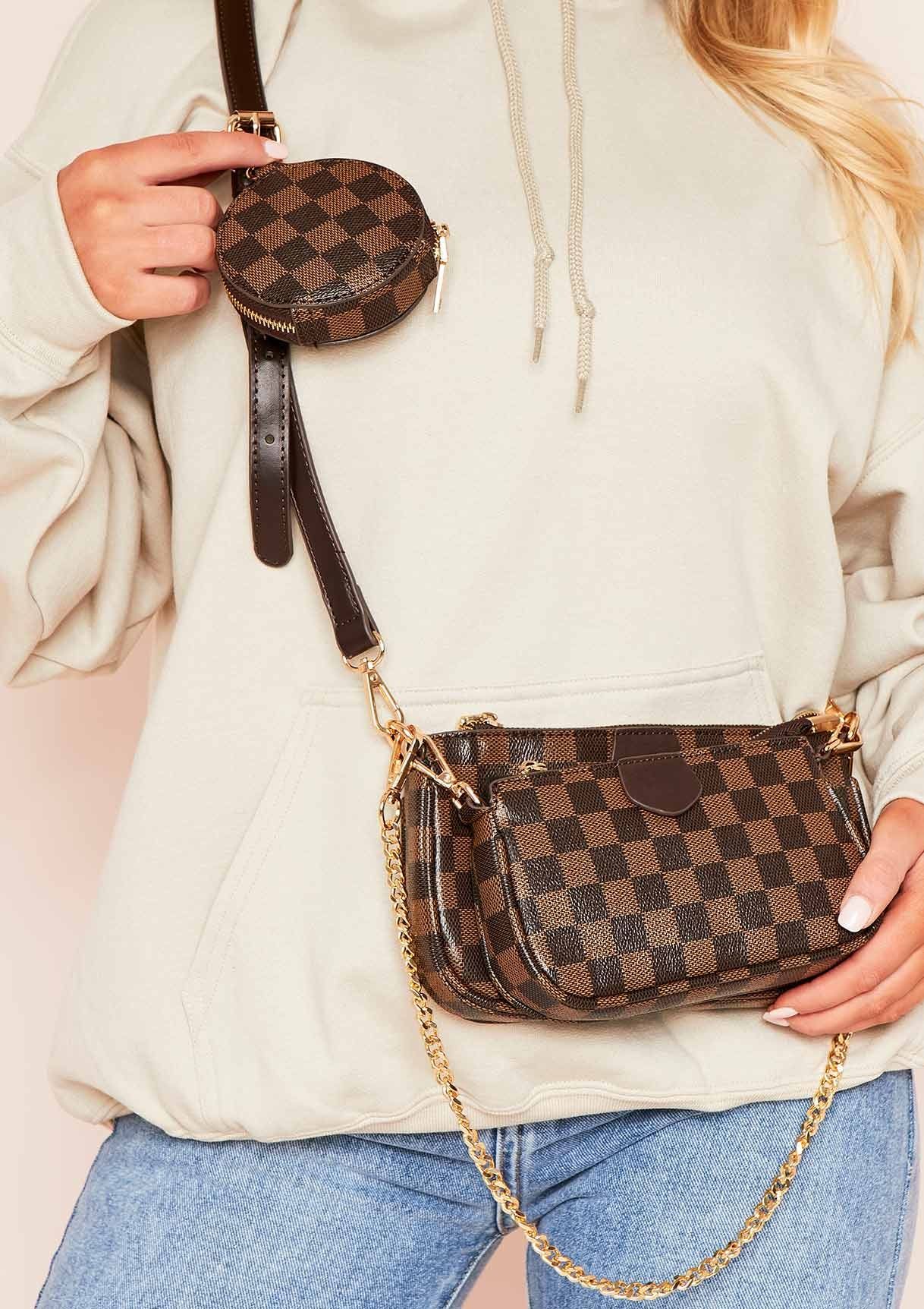 Nanci Brown Trio Chain Cross Check Body Bag sold by Missy Empire product image thumbnail 2