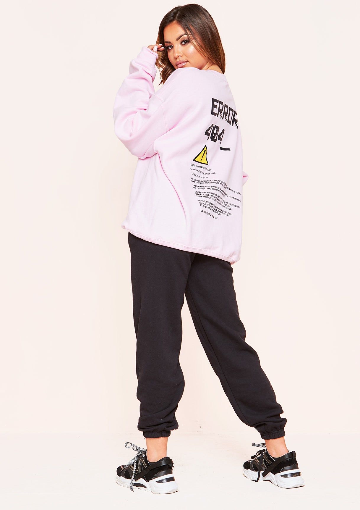 Joanna Pink Error Graphic Oversized Sweatshirt sold by Missy Empire product image thumbnail 3