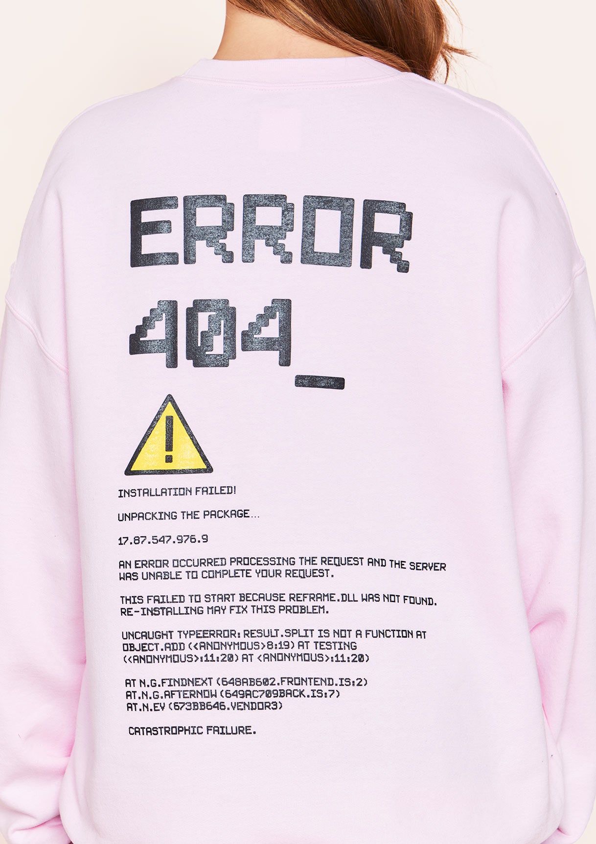 Joanna Pink Error Graphic Oversized Sweatshirt sold by Missy Empire product image thumbnail 4