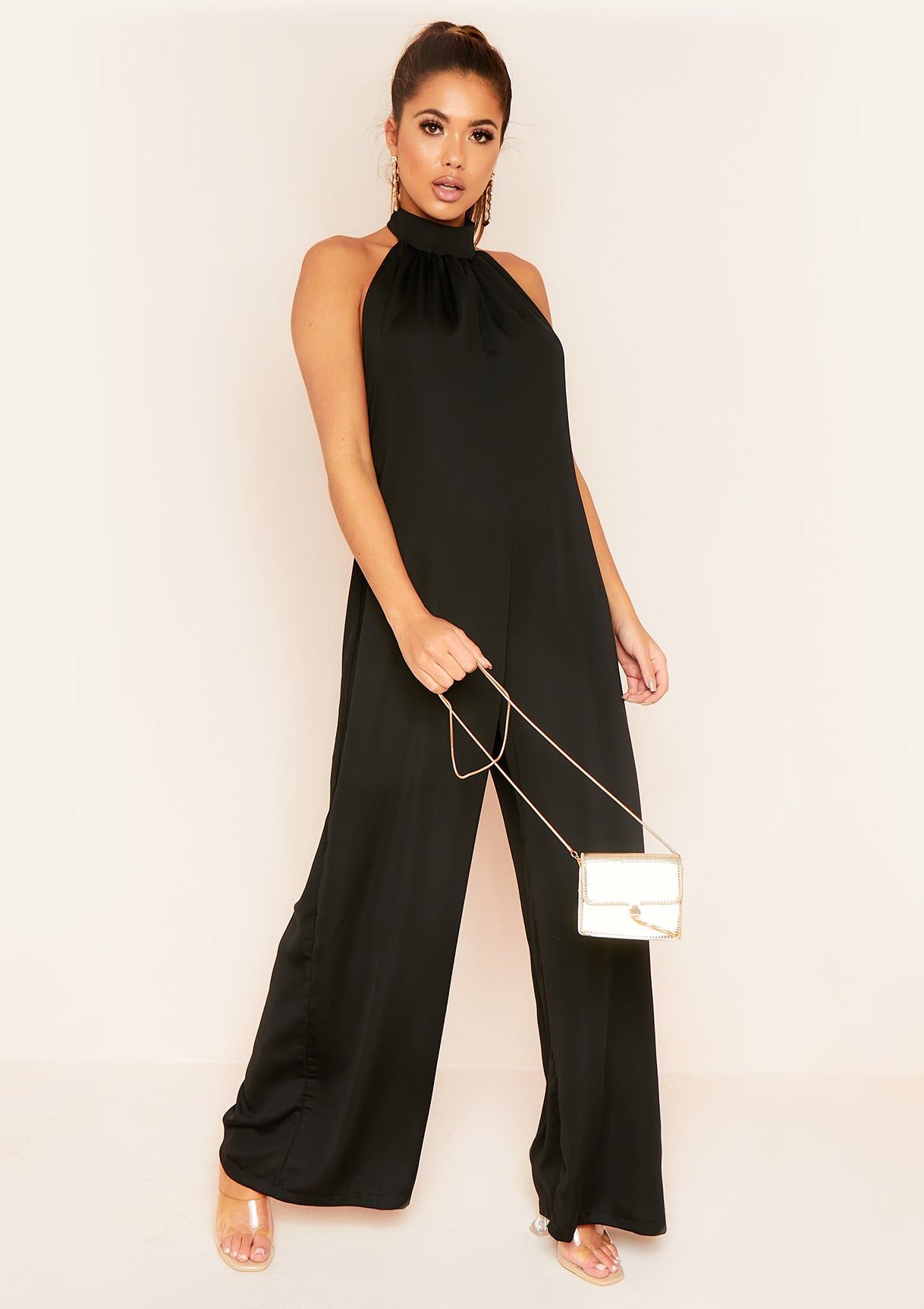 Rosie Black Backless Jumpsuit sold by Missy Empire product image thumbnail 2