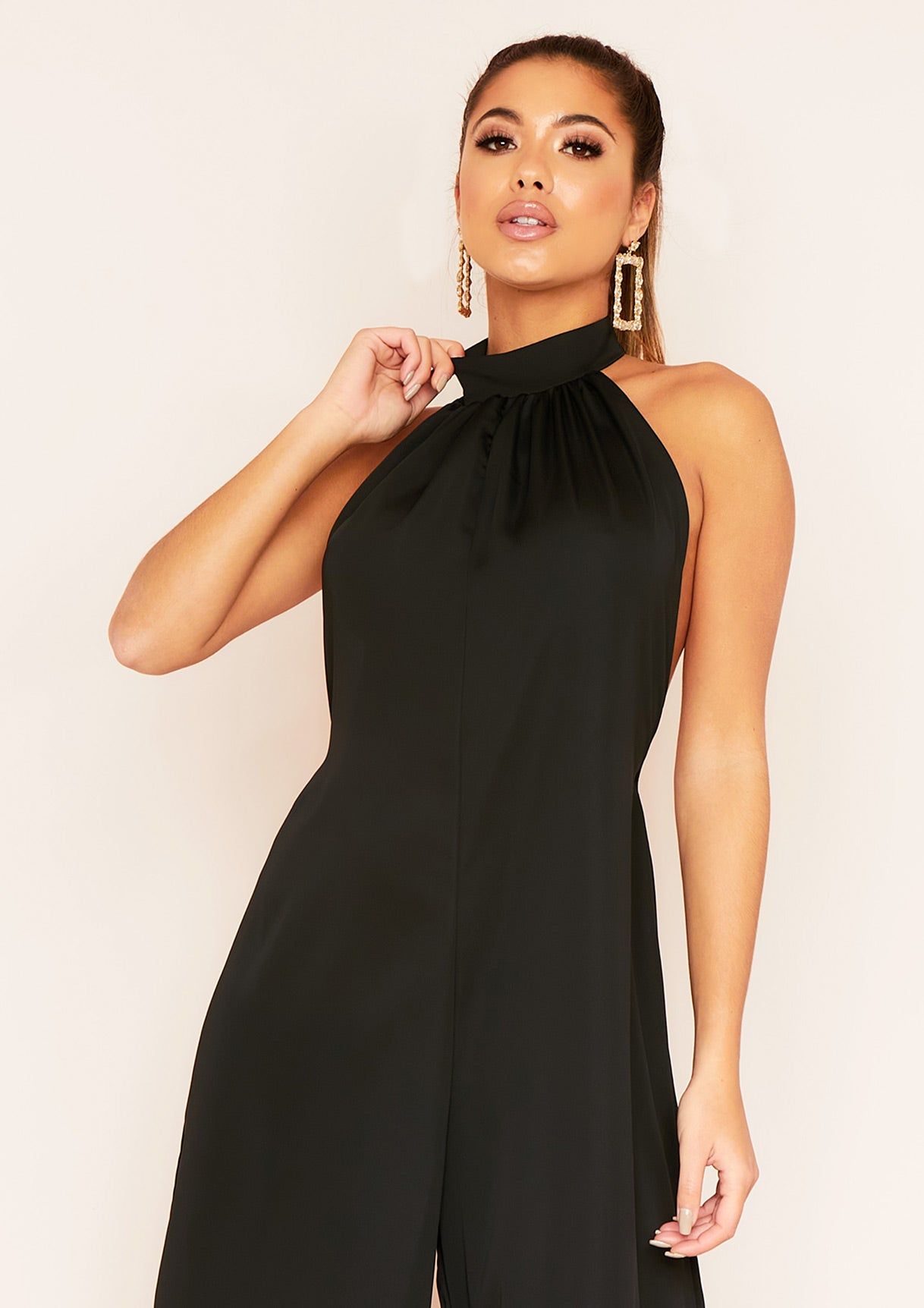 Rosie Black Backless Jumpsuit sold by Missy Empire product image thumbnail 3