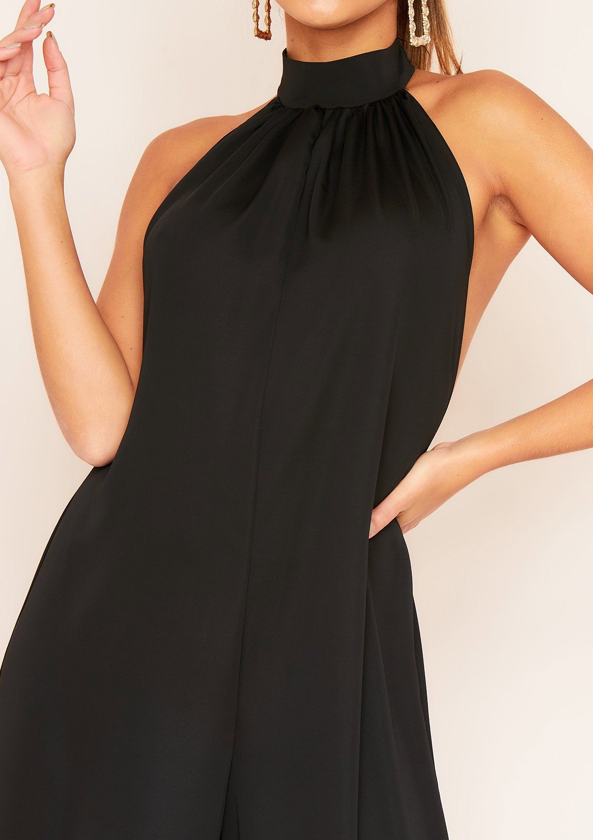 Rosie Black Backless Jumpsuit sold by Missy Empire product image thumbnail 4