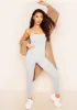 Zoe Light Grey Thin Strap Jumpsuit sold by Missy Empire