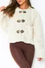 Hannah Cream Borg Fleece Buckle Detail Jacket sold by Missy Empire