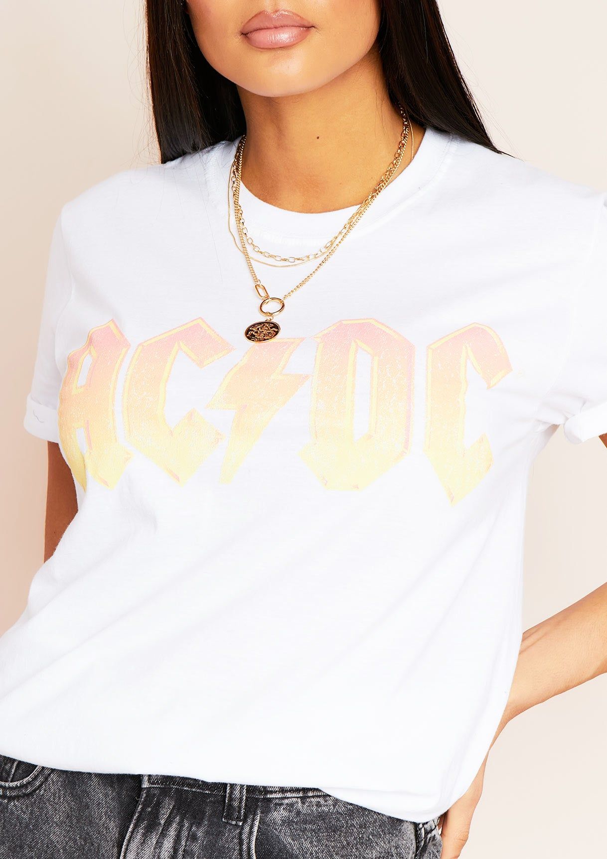 Ria White ACDC Graphic Slogan T-Shirt sold by Missy Empire product image thumbnail 2