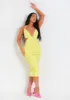 Chaya Lime Slinky Cut Out Halter Neck Midi Dress sold by Missy Empire