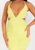 Chaya Lime Slinky Cut Out Halter Neck Midi Dress sold by Missy Empire