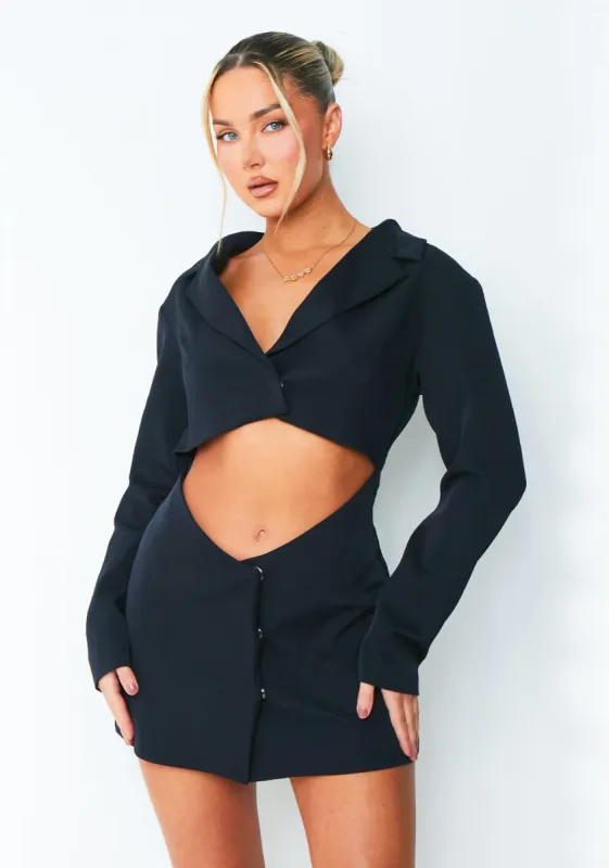 Aliyah Navy Cut Out Blazer Dress sold by Missy Empire