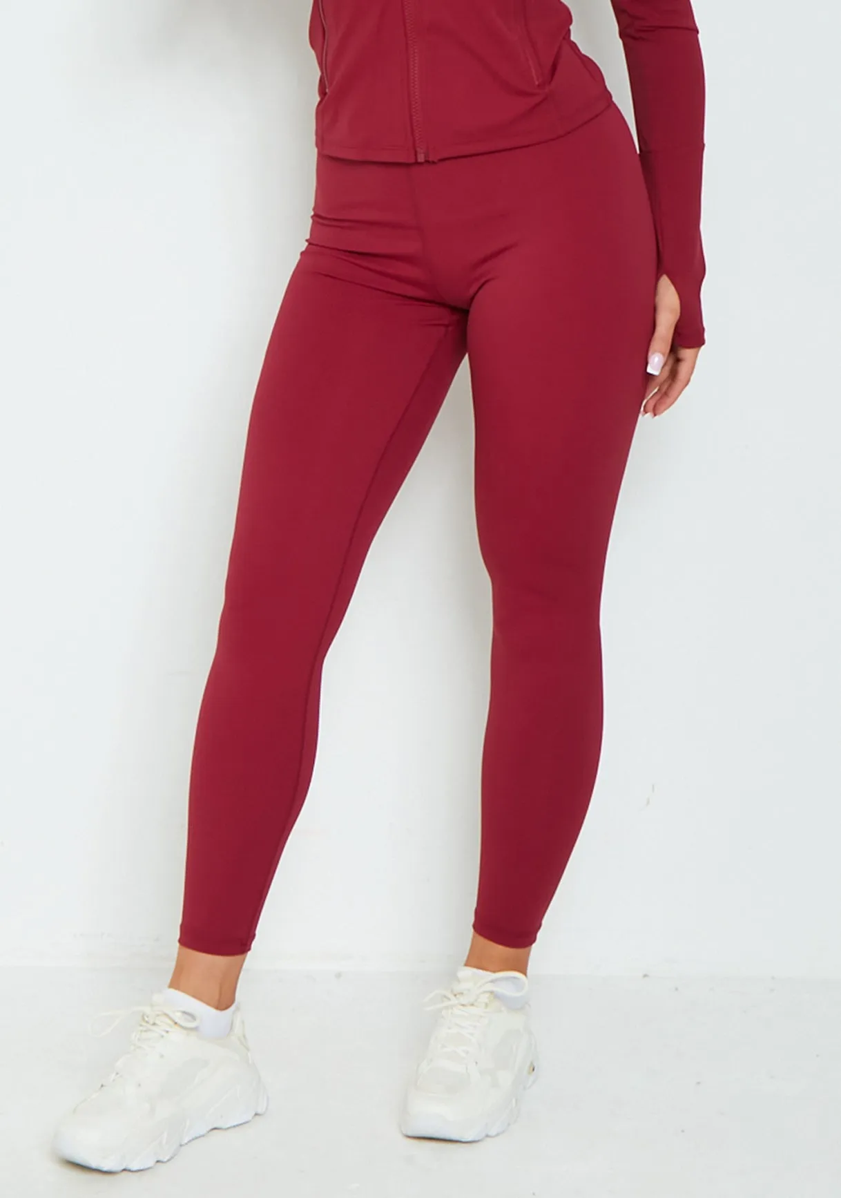 Lacey Burgundy Active Leggings sold by Missy Empire product image thumbnail 4