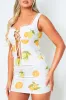 Alexis Lemon Print Mini Skirt sold by Missy Empire