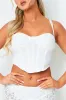 Zoya White Lace Detail Corset Top sold by Missy Empire