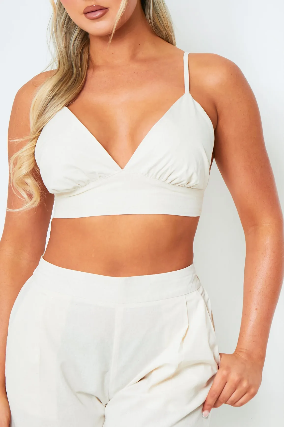 Mia Cream Sculpted Scoop Neck Bralette sold by Missy Empire product image thumbnail 4