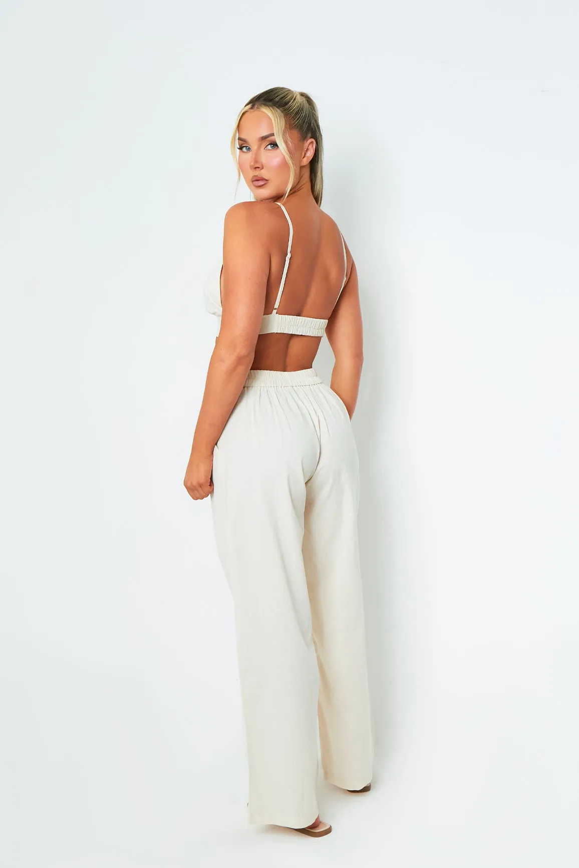 Mia Cream Sculpted Scoop Neck Bralette sold by Missy Empire product image thumbnail 3