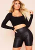 Aria Black Ribbed Square Neck Crop Top sold by Missy Empire