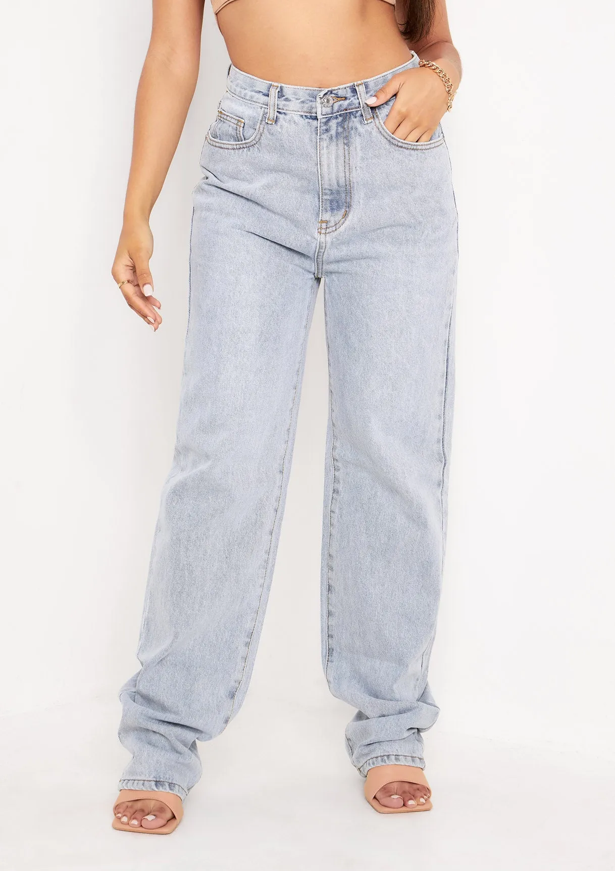 Ivy Pastel Blue Denim Straight Leg Jeans sold by Missy Empire product image thumbnail 2