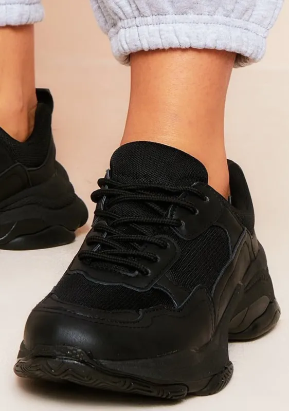 Durru Black Chunky Trainers sold by Missy Empire
