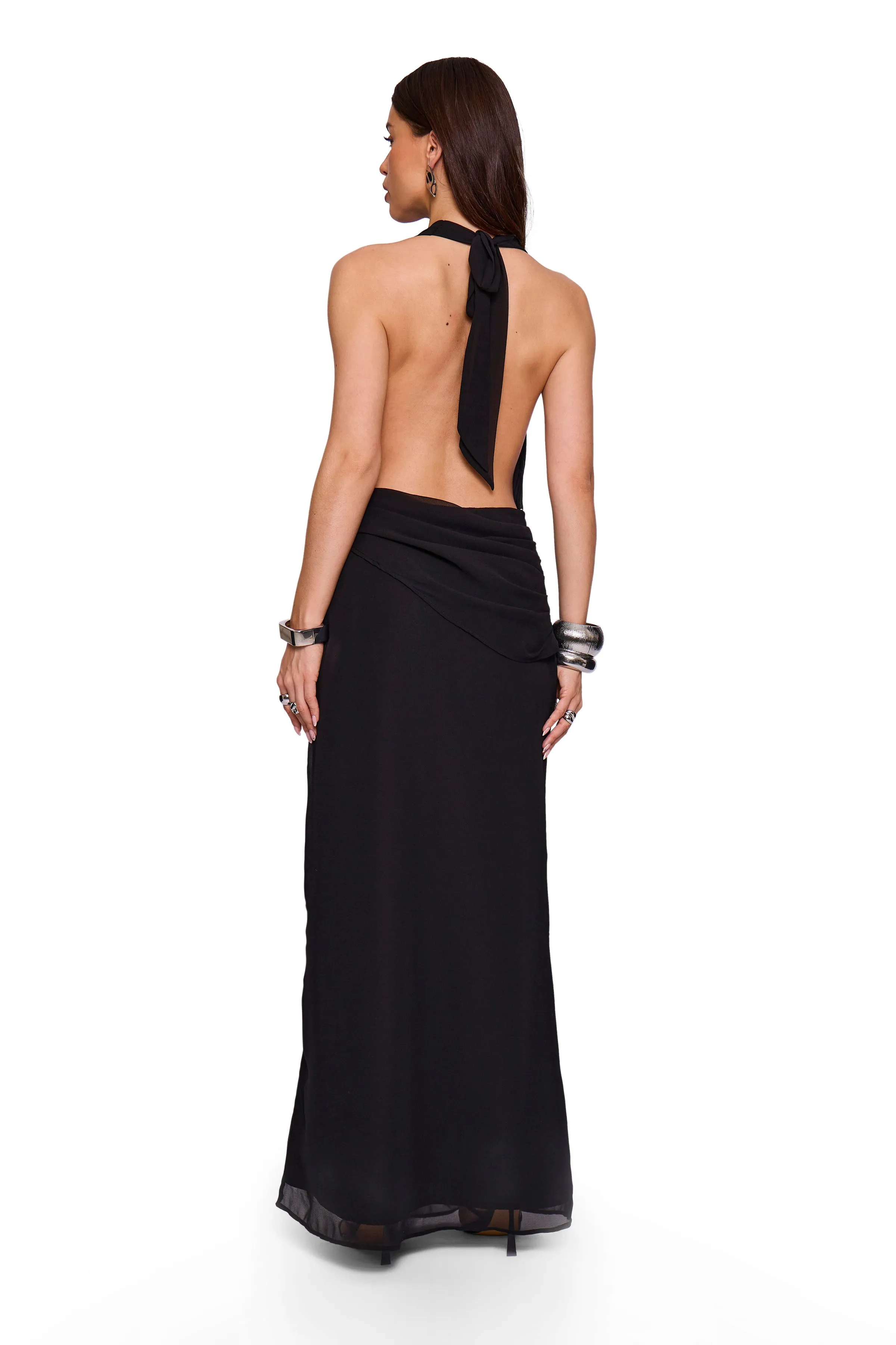 Black Plunge Maxi Dress sold by Missy Empire product image thumbnail 4