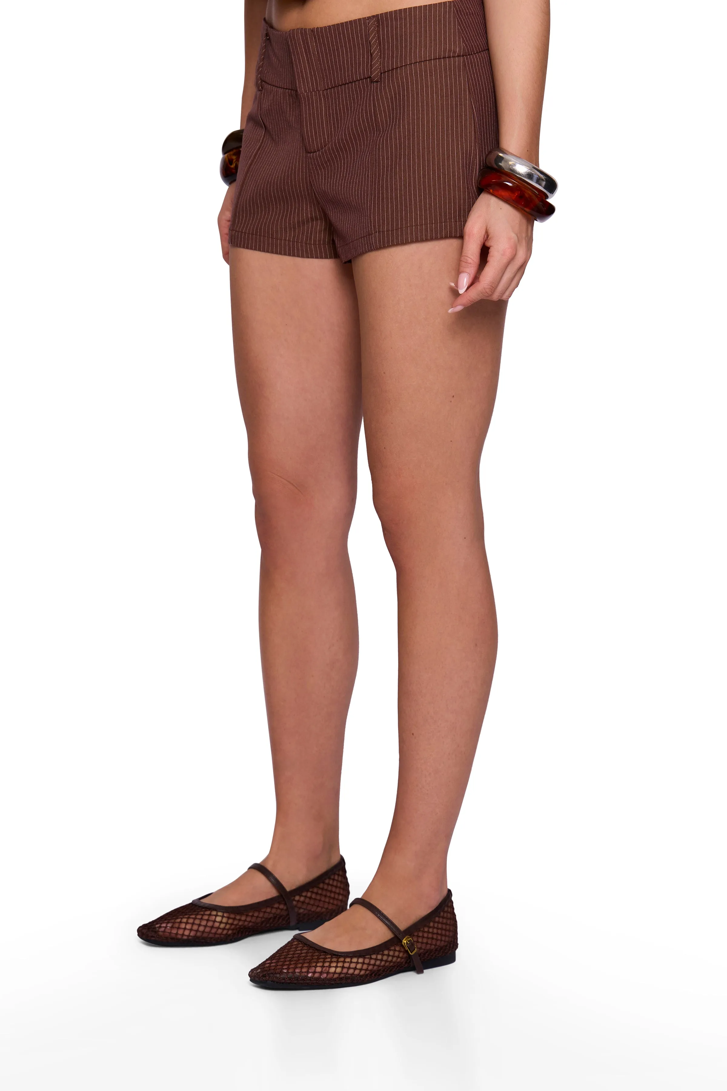 Chocolate Pinstripe Short sold by Missy Empire product image thumbnail 3