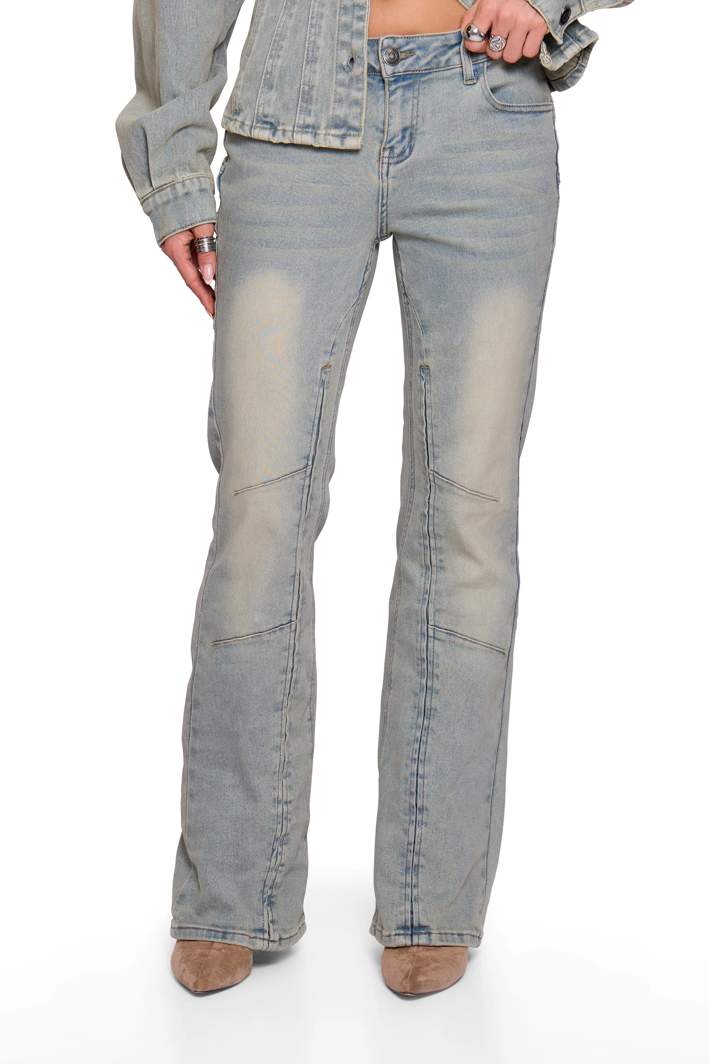 Blue Washed Denim Flare sold by Missy Empire product image thumbnail 3