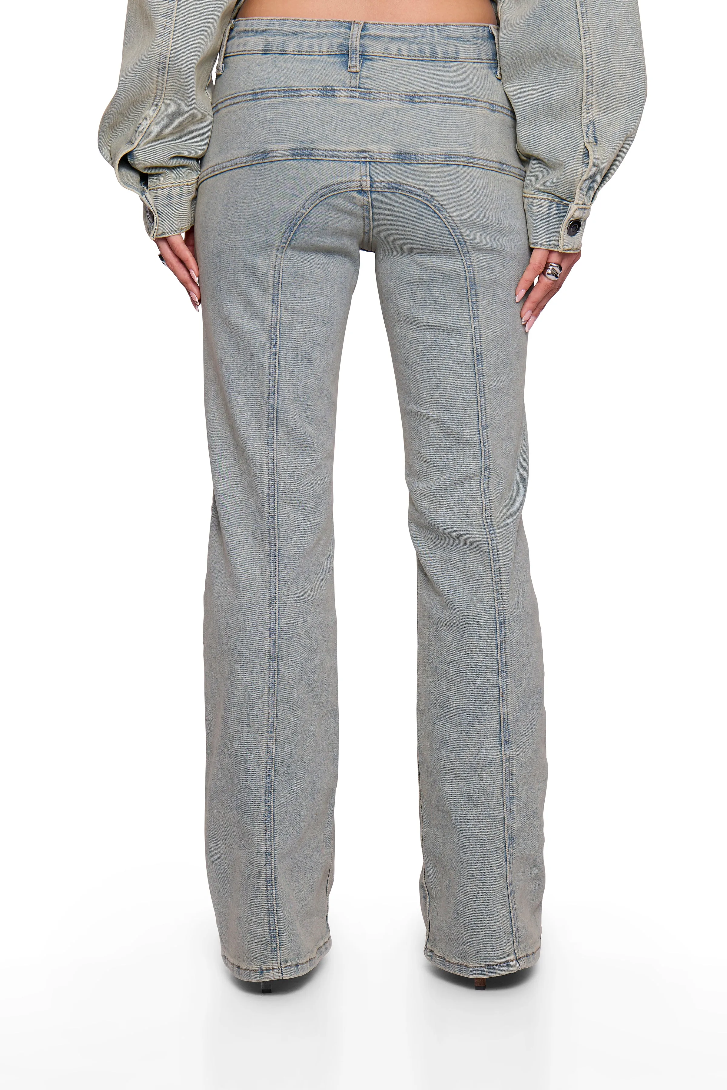 Blue Washed Denim Flare sold by Missy Empire product image thumbnail 5