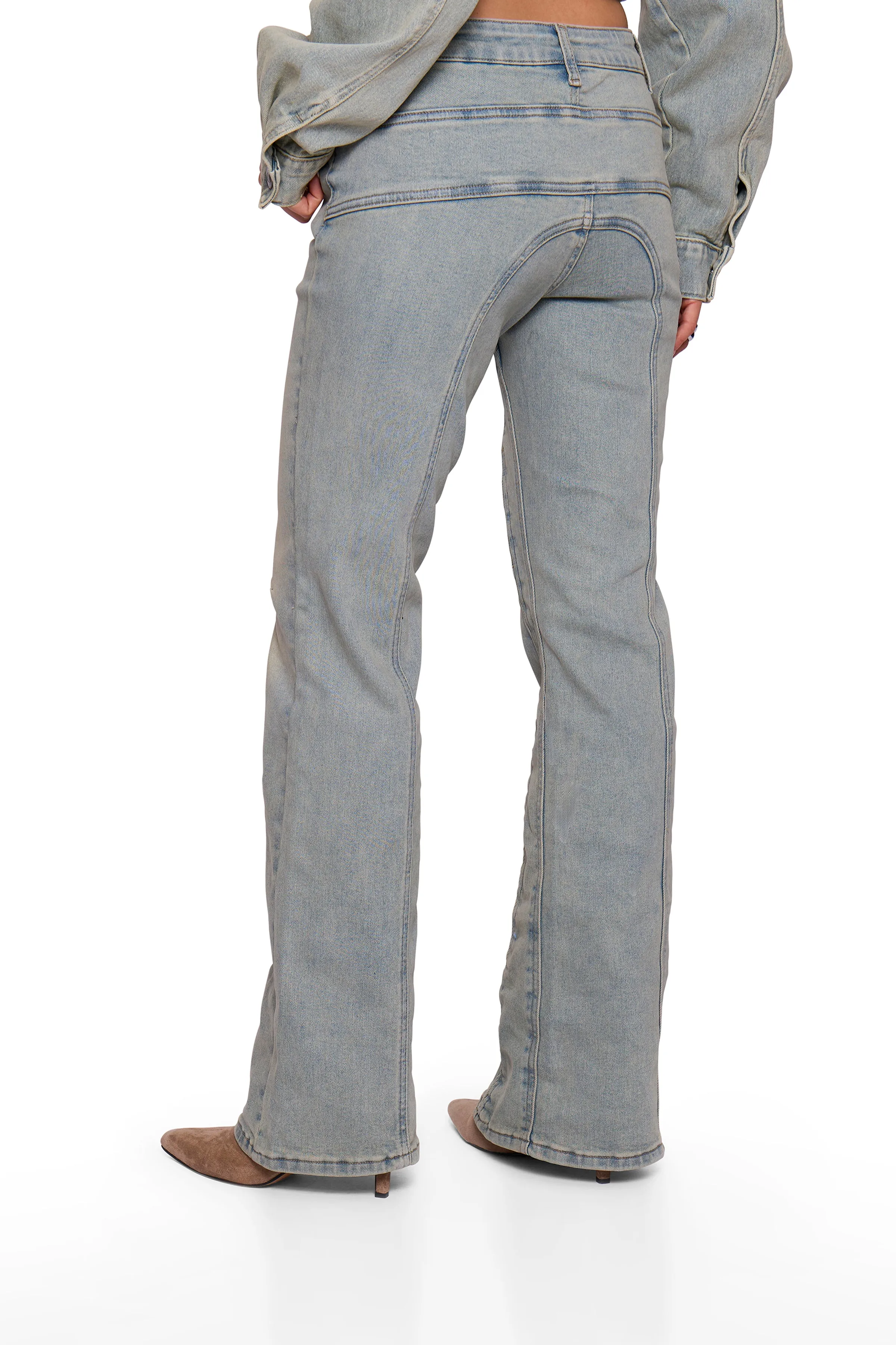 Blue Washed Denim Flare sold by Missy Empire product image thumbnail 4