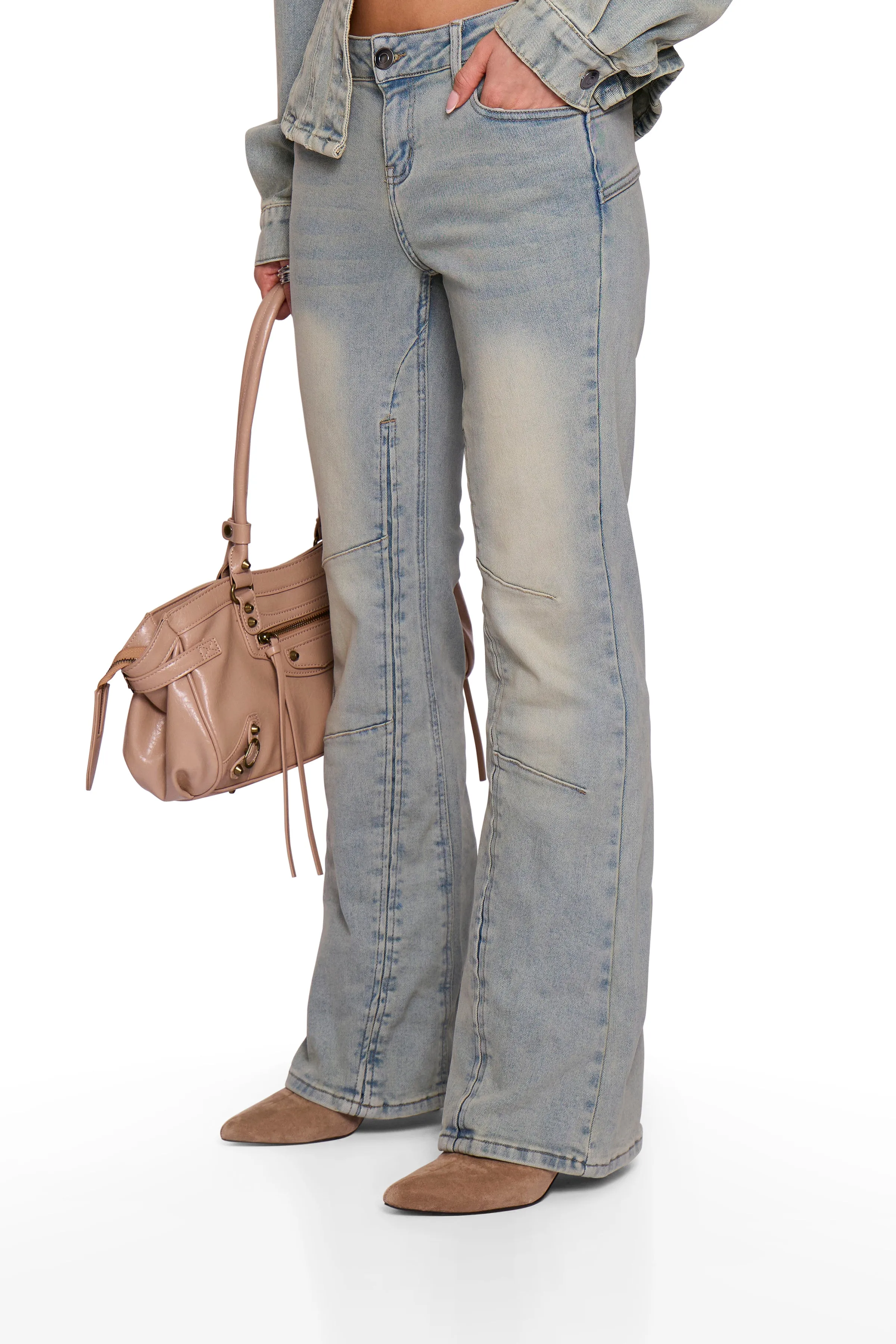 Blue Washed Denim Flare sold by Missy Empire product image thumbnail 2