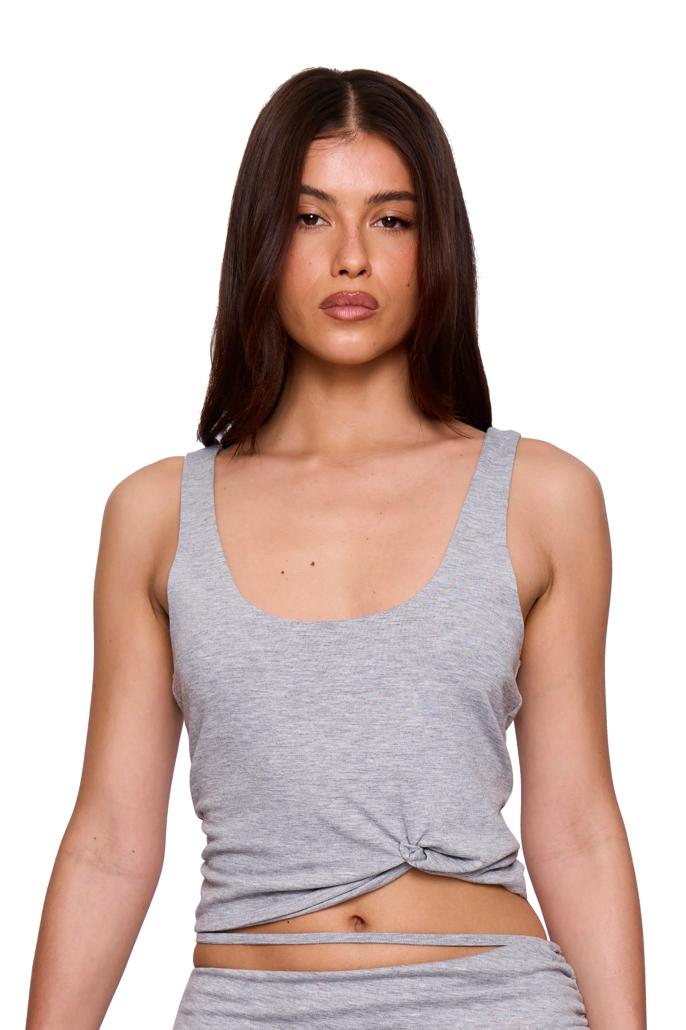 Grey Marl Twist Top sold by Missy Empire