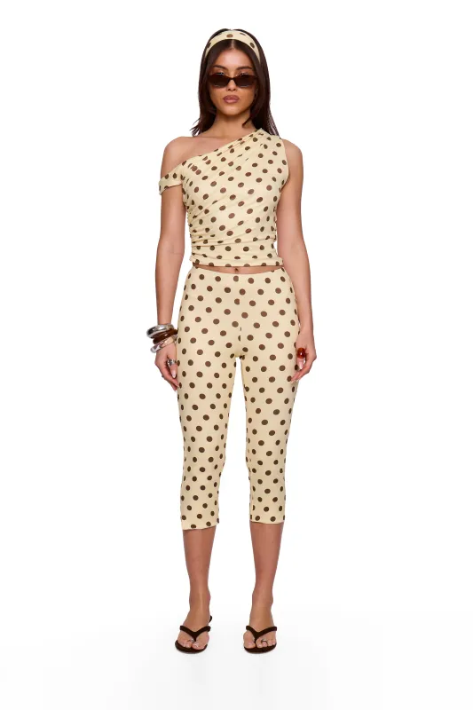 Butter Cream Polka Capri sold by Missy Empire
