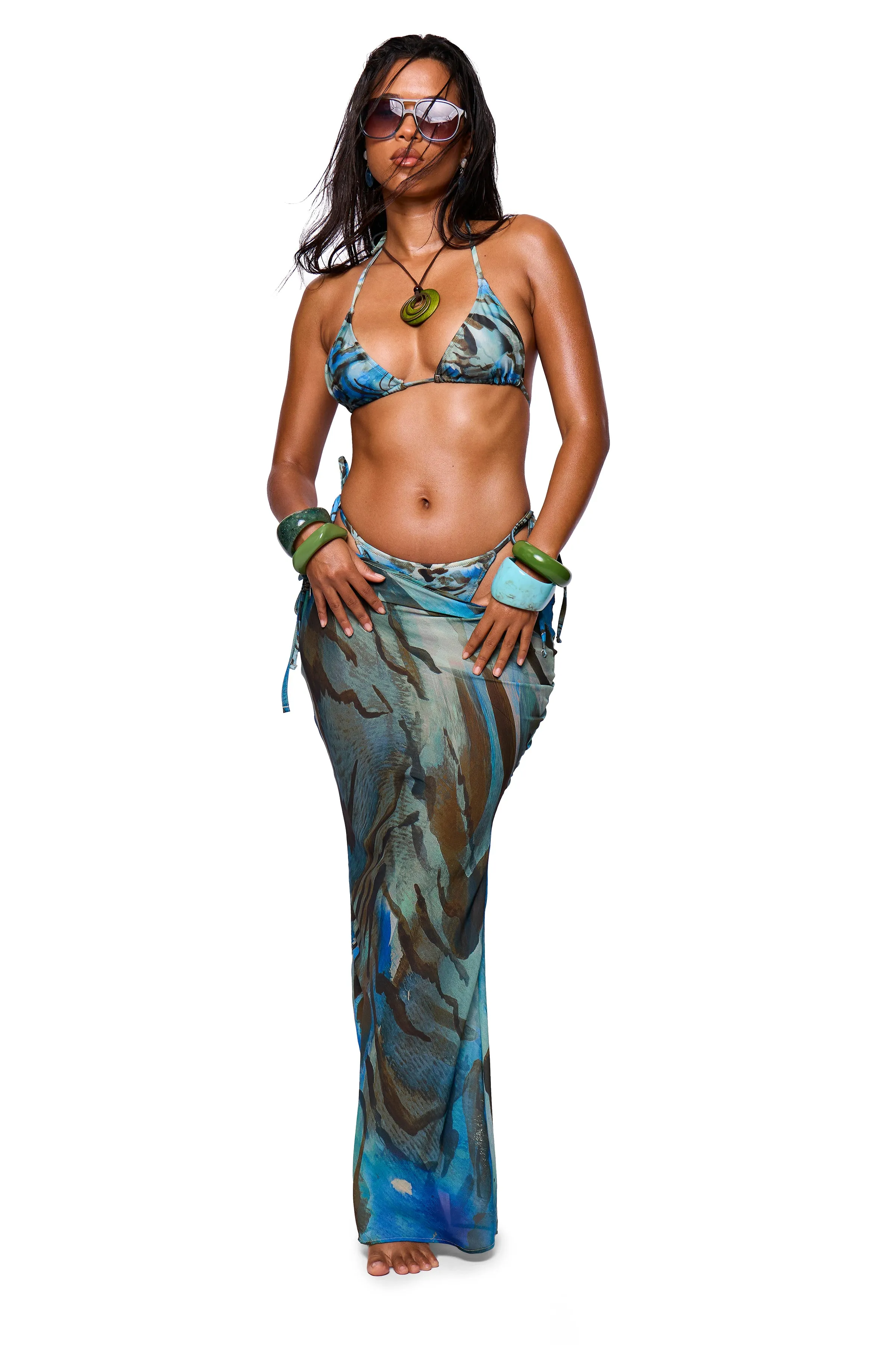 Green Printed Maxi Skirt sold by Missy Empire product image thumbnail 5