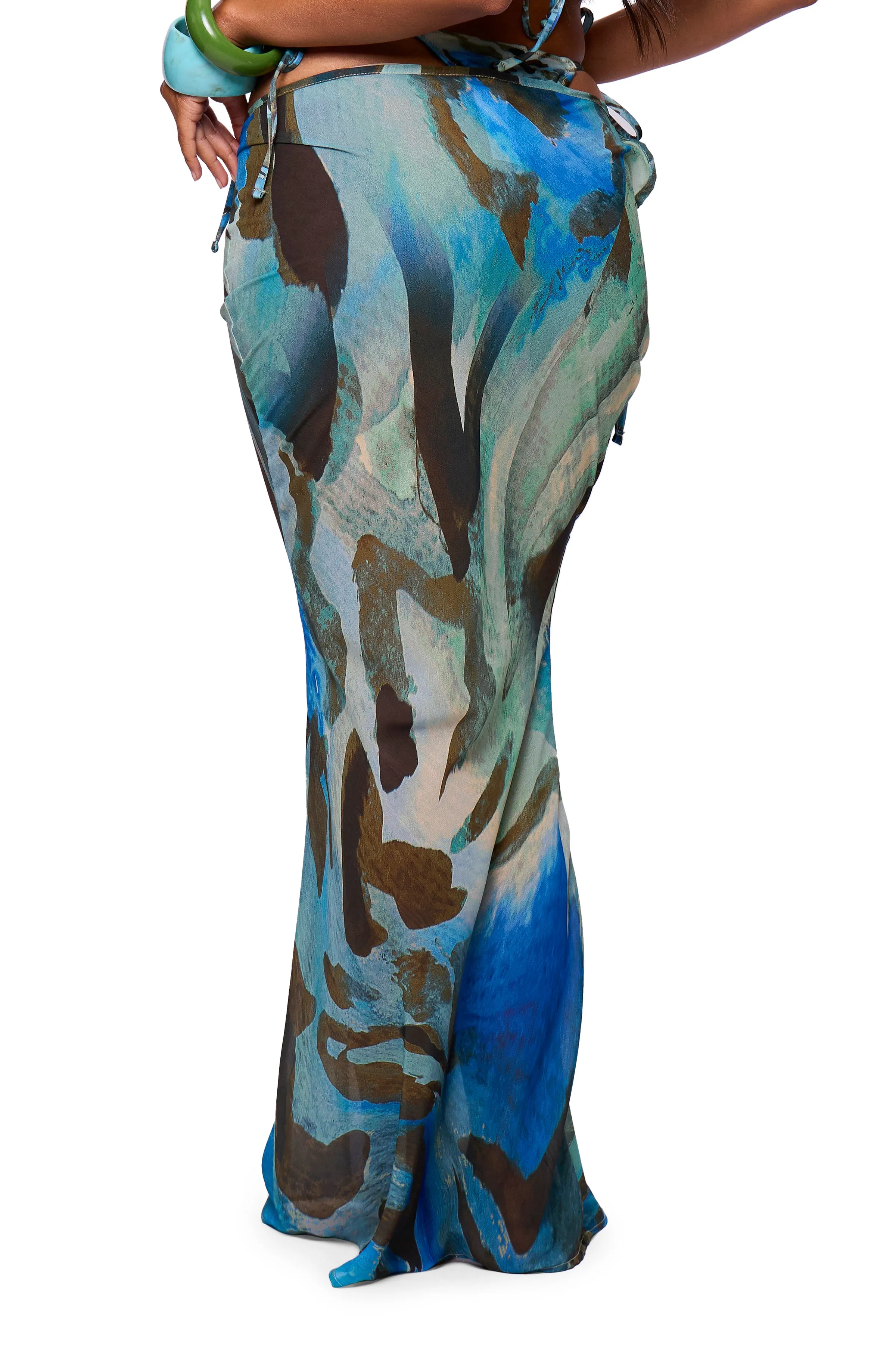 Green Printed Maxi Skirt sold by Missy Empire product image thumbnail 4