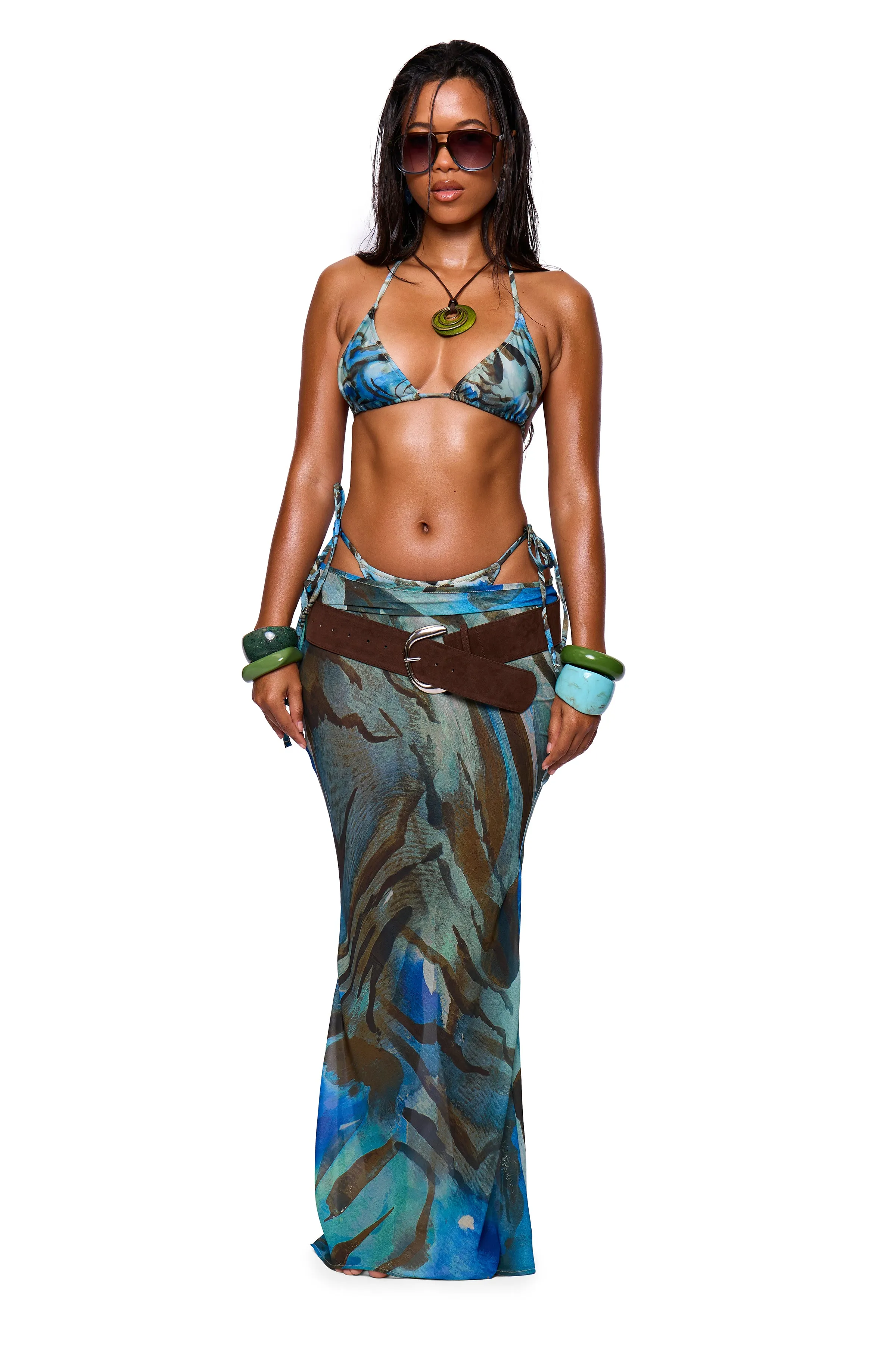 Green Printed Bikini Top sold by Missy Empire product image thumbnail 5