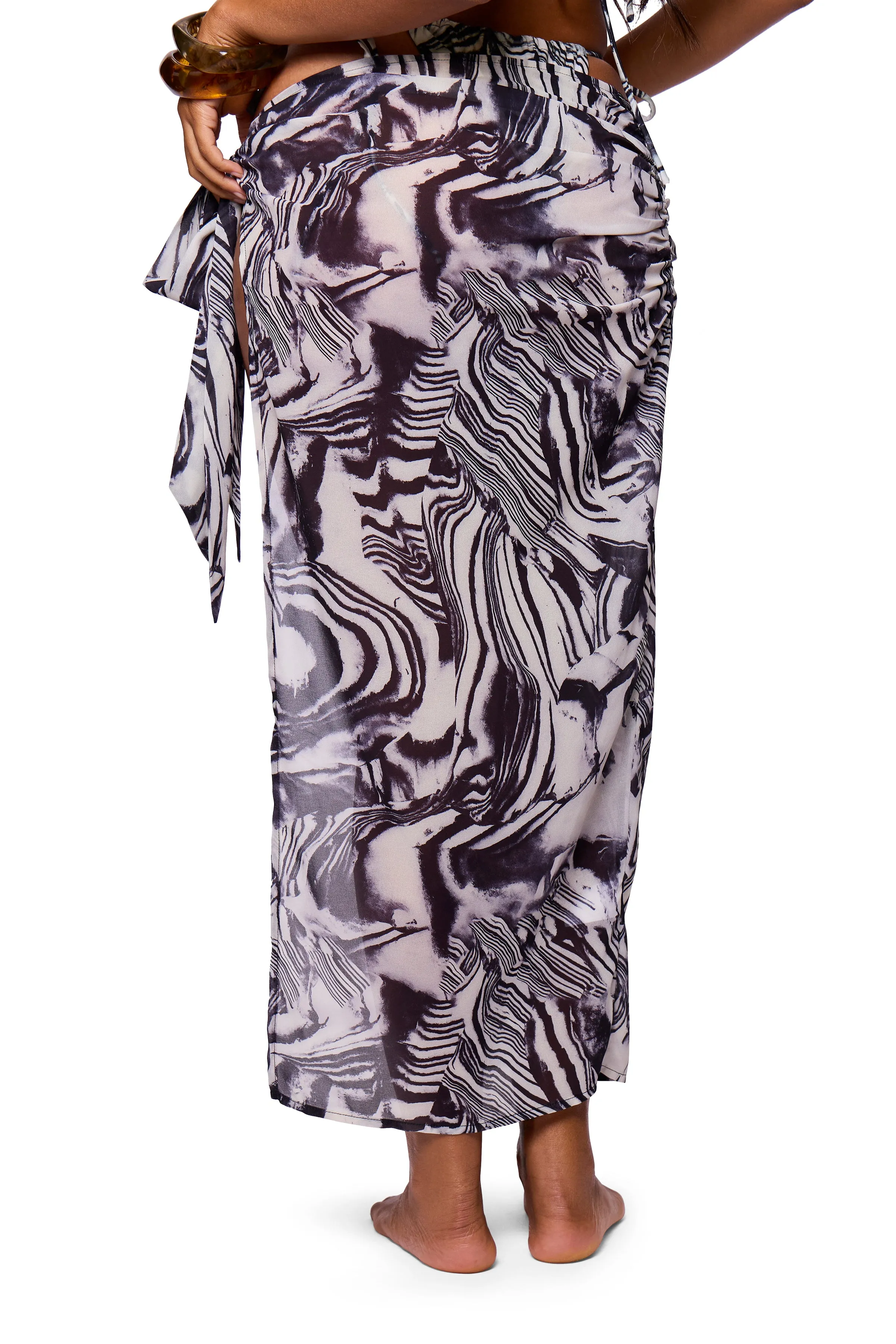Black Printed Sarong Print sold by Missy Empire product image thumbnail 4