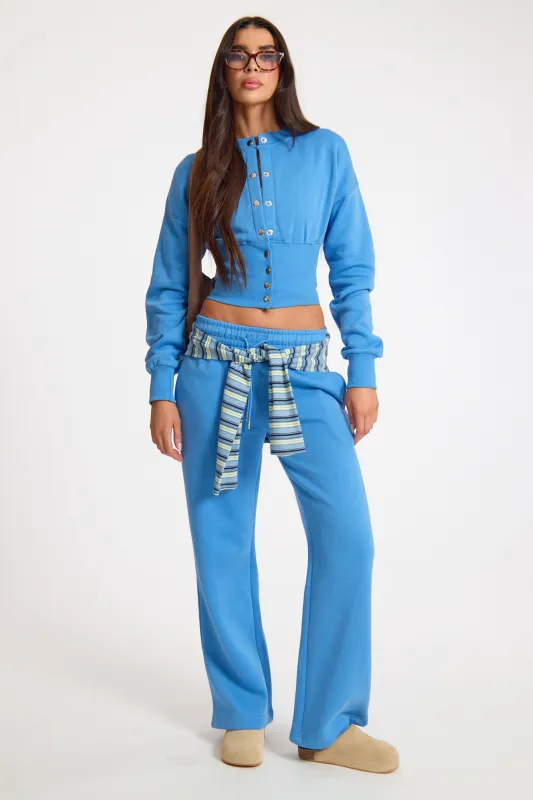 Cobalt Blue Straight Leg Joggers made by Missy Empire