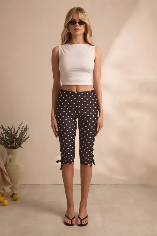 Black & White Polka Dot Soft Woven Capri made by Missy Empire